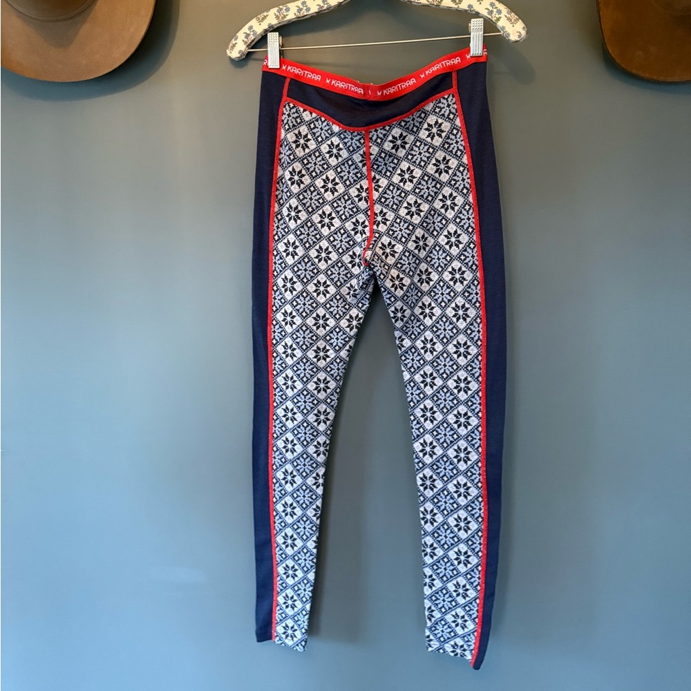 Kari Traa :: SET Merino Wool Rose Half Zip Base Layer + leggings sz medium - Picture 10 of 13